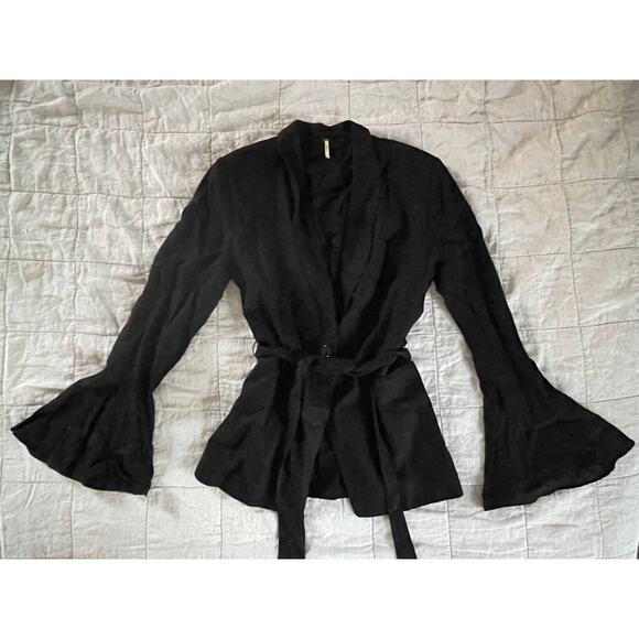 Free People Flared Sleeve Linen Blazer - Picture 1 of 3
